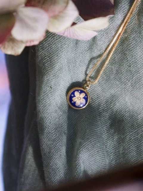 Collana Sambuco blu in oro
