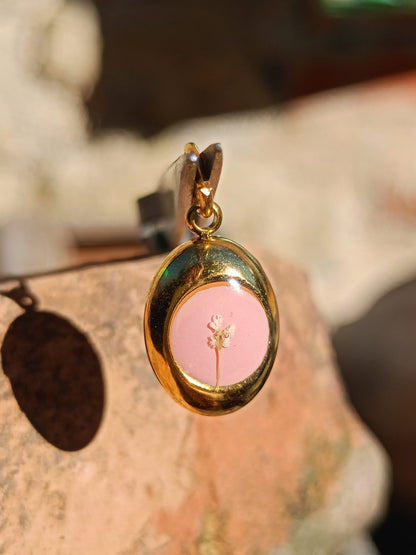 Ciondolo Cimelia Romantica Carota Selvatica Ovetto, oro e rosa