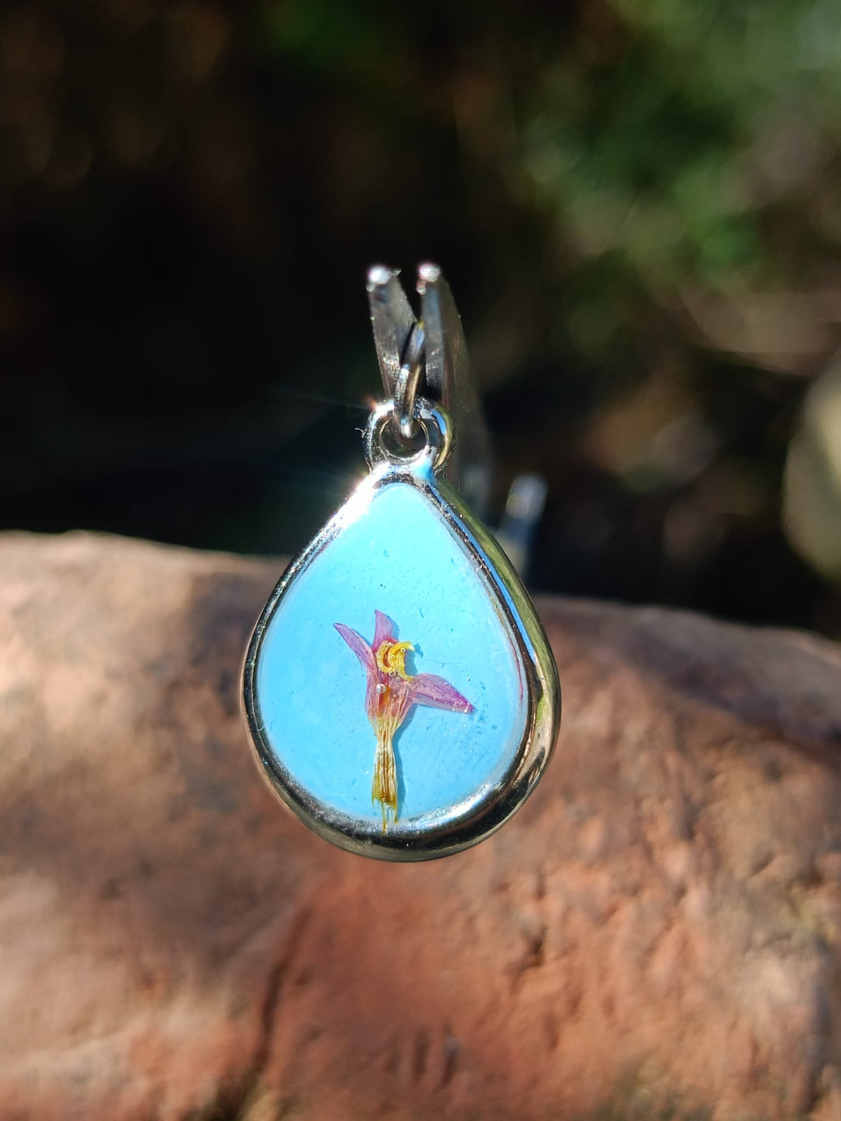 Ciondolo Cimelia Romantica Centaurea, argento e azzurro